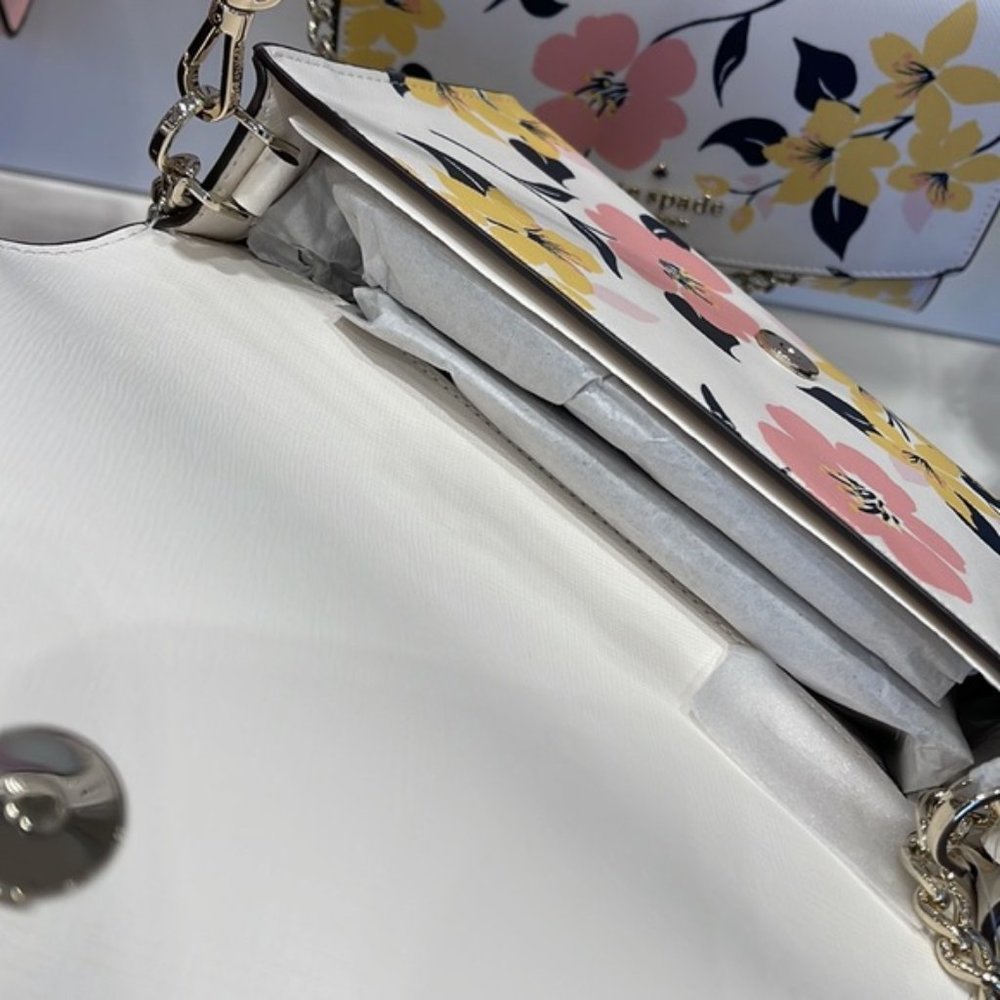 Kate Spade Carson Convertible Crossbody Lily Blooms Cream Multi - Picture 5 of 16